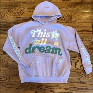 Lonely Ghost Purple Hoodie with Dream Print - Large